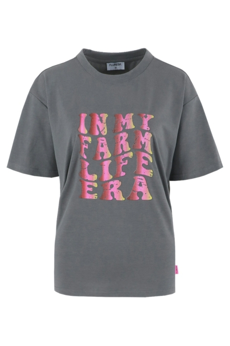 Fluresk grijze dames t-shirt | Vooraanzicht