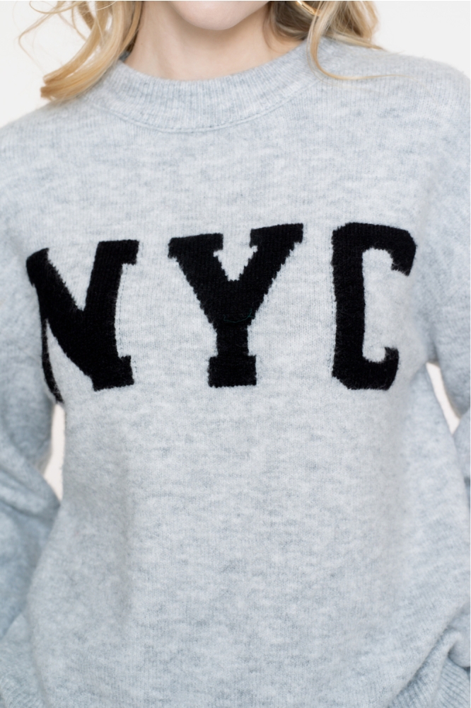 Geisha grijze dames trui | Close up