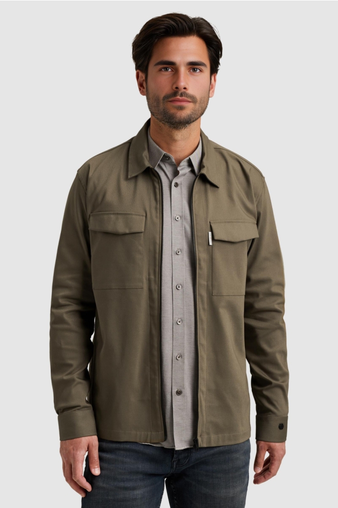 Cast Iron bruine heren jas | Model vooraanzicht