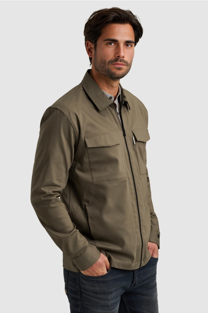 Cast Iron bruine heren jas | Model zijaanzicht