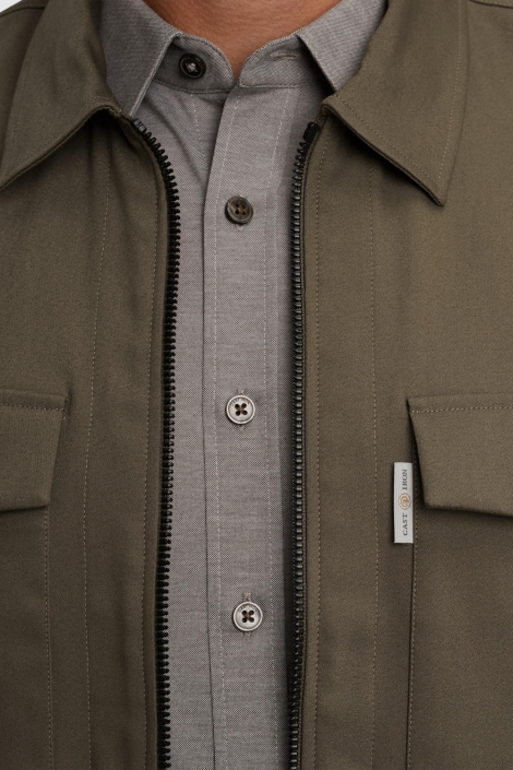 Cast Iron bruine heren jas | Close up