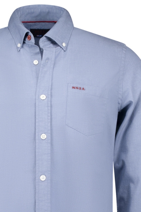 NZA blauwe heren overhemd | Close up