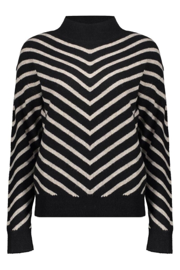 Geisha PULLOVER STRIPES TURTLENECK 54517 10 000999 BLACK/SAND