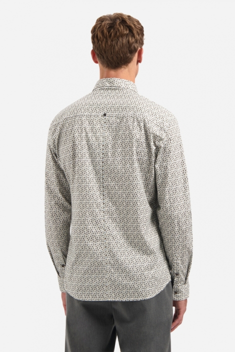 NO-EXCESS taupe heren overhemd | Model achteraanzicht