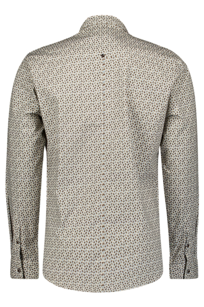 NO-EXCESS taupe heren overhemd | Achteraanzicht