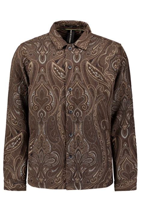 NO-EXCESS bruine heren overhemd | Vooraanzicht