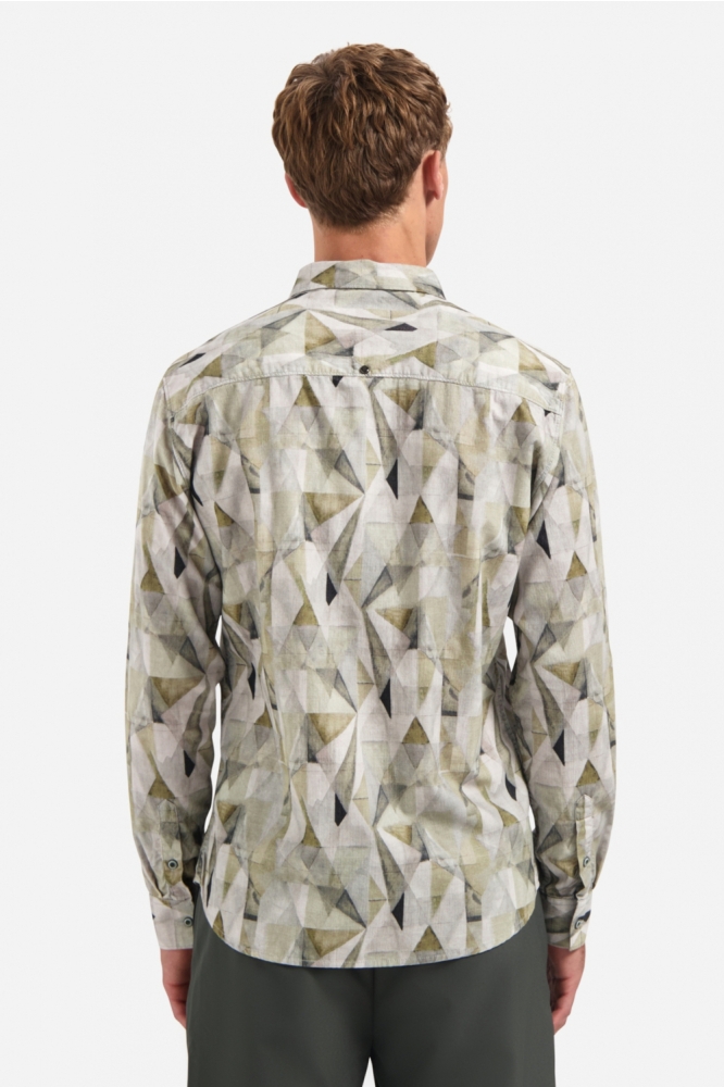 NO-EXCESS groene heren overhemd | Model achteraanzicht