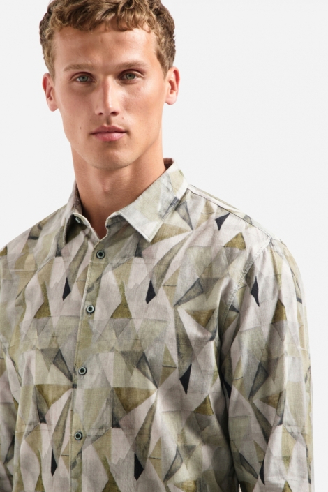 NO-EXCESS groene heren overhemd | Close up