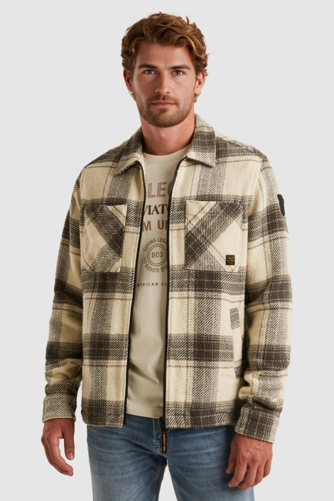 PME legend beige heren overhemd | Model vooraanzicht