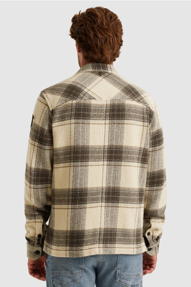 PME legend beige heren overhemd | Model achteraanzicht