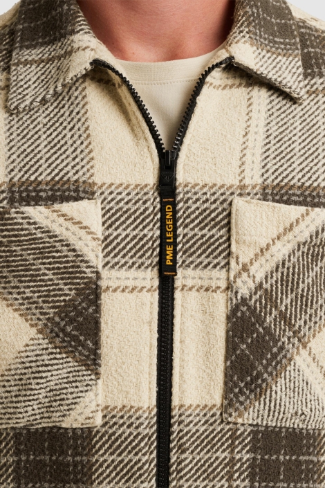 PME legend beige heren overhemd | Close up
