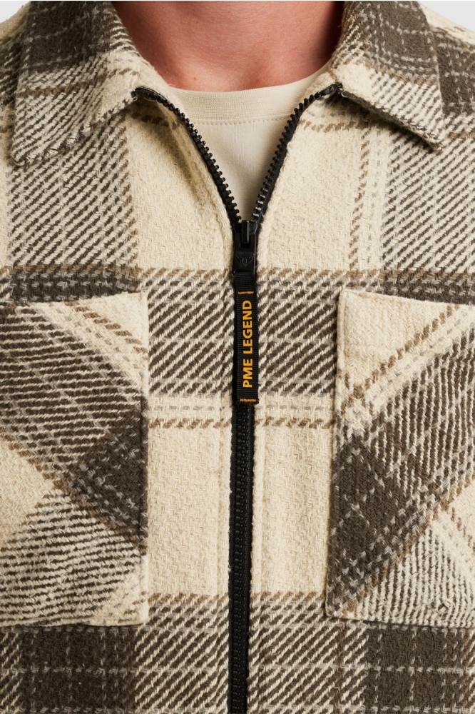 PME legend beige heren overhemd | Close up