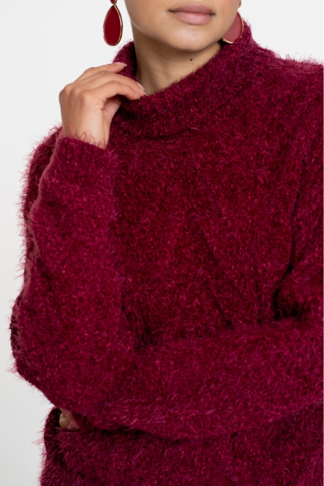 Geisha bordeaux dames trui | Close up