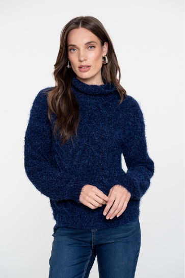 Geisha Trui KABELTRUI MET TURTLENECK 54515 10 NAVY