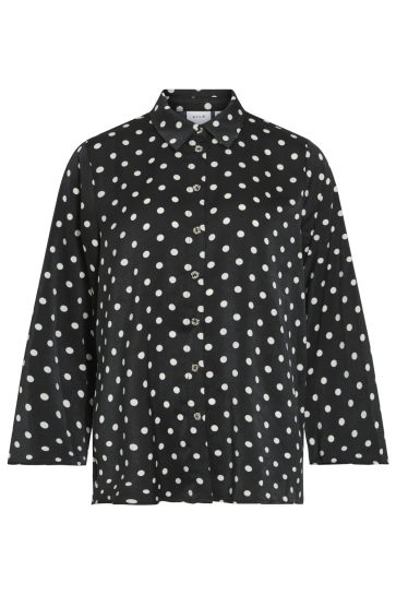 Vila VIFREJA L/S SHIRT 14114214 BLACK/WHITE DOTS