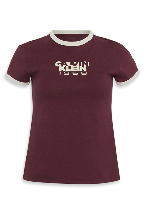Calvin Klein bordeaux dames t-shirt | Vooraanzicht