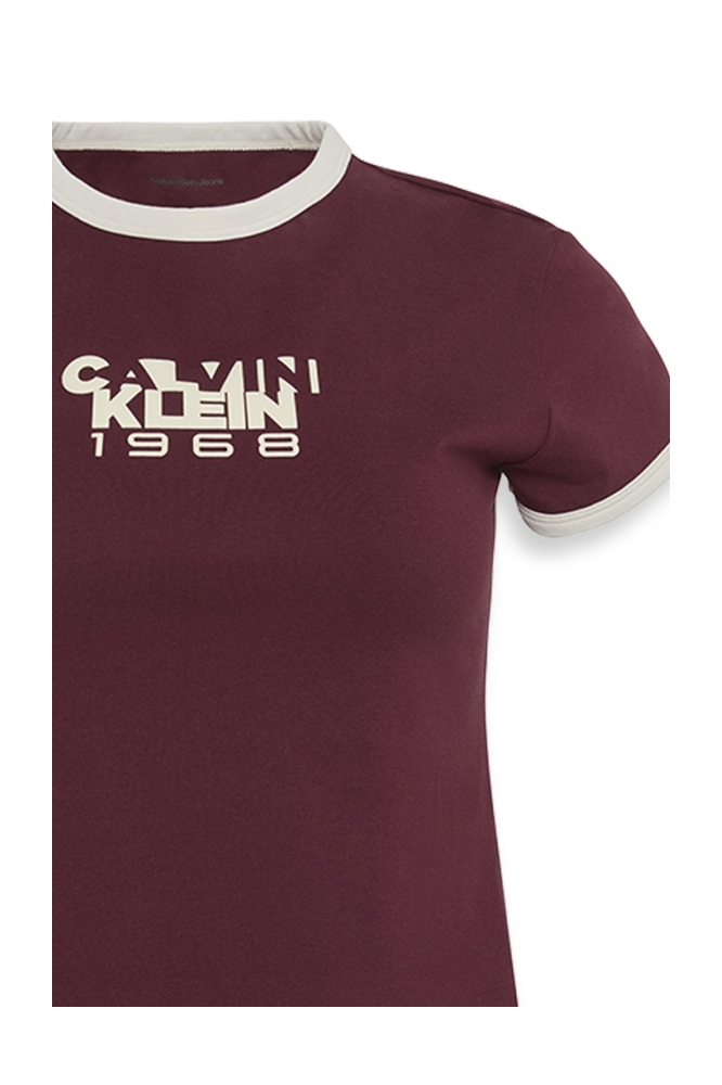 Calvin Klein bordeaux dames t-shirt | Close up