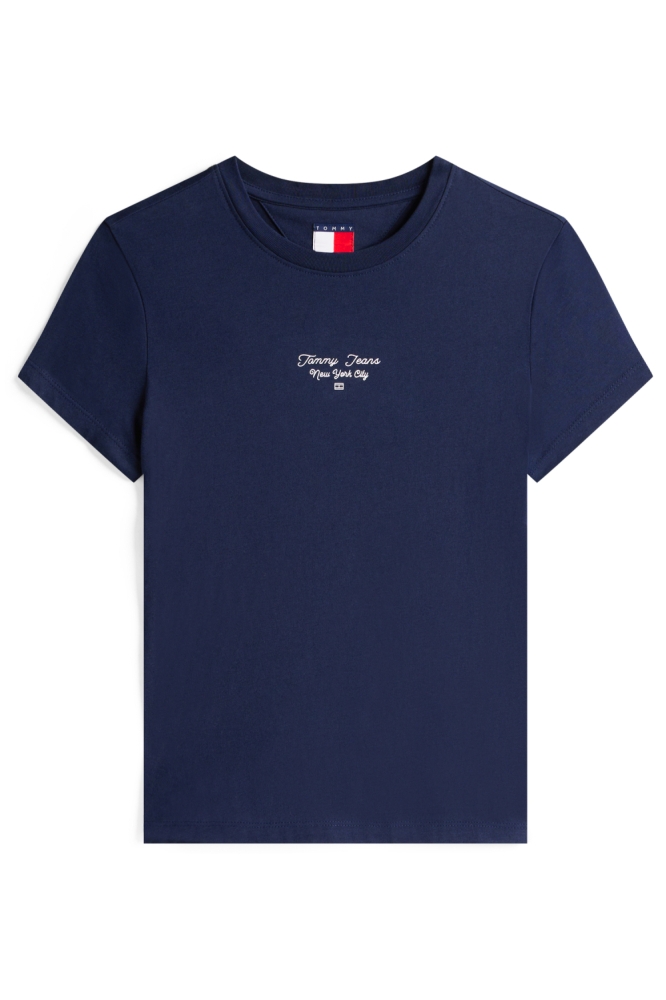 Tommy Jeans blauwe dames t-shirt | Vooraanzicht