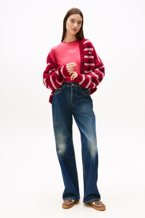 Tommy Jeans roze dames t-shirt | Model