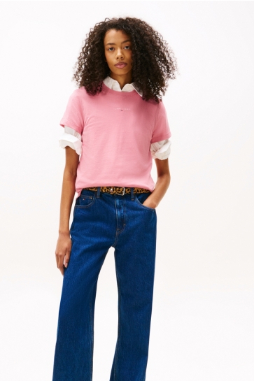 Tommy Jeans tjw reg linear ss tee Roze