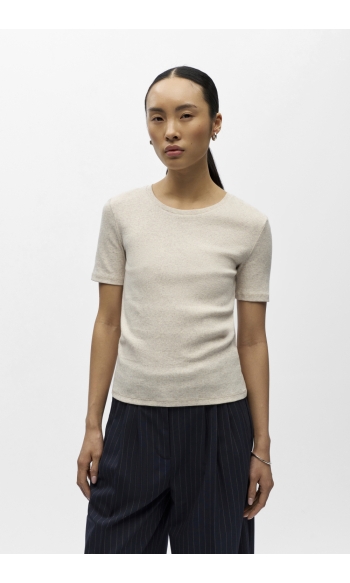 OBJMOLI S/S SLI T-SHIRT NOOS 23048112 HUMUS/MELANGE