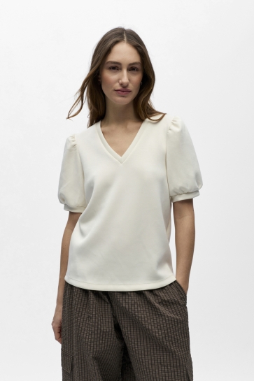 Object objandrea s/s re v-neck top noos Beige