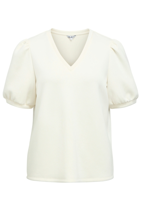 Object beige dames t-shirt | Vooraanzicht