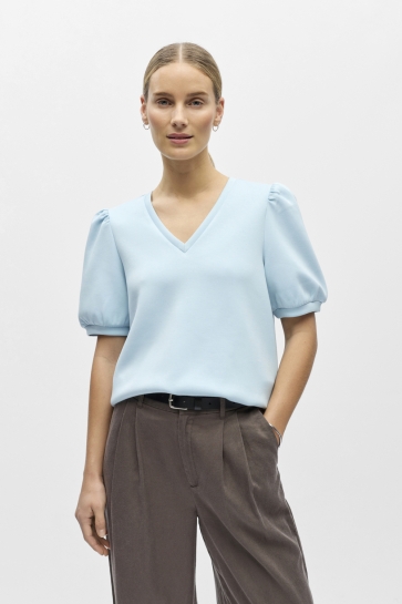 Object OBJANDREA S/S RE V-NECK TOP NOOS 23048103 Winter Sky