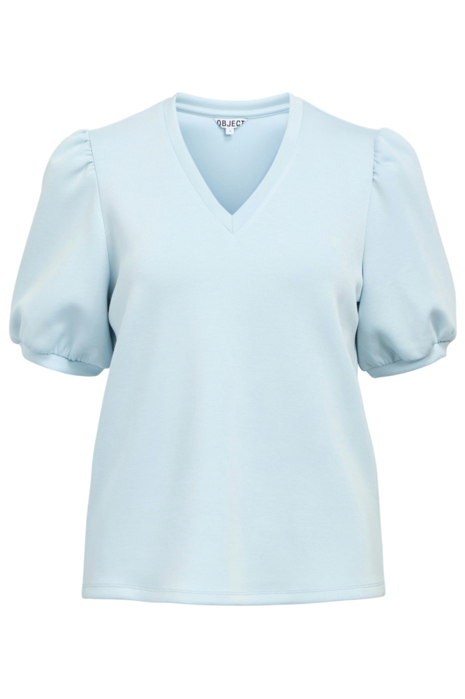 Object blauwe dames t-shirt | Vooraanzicht