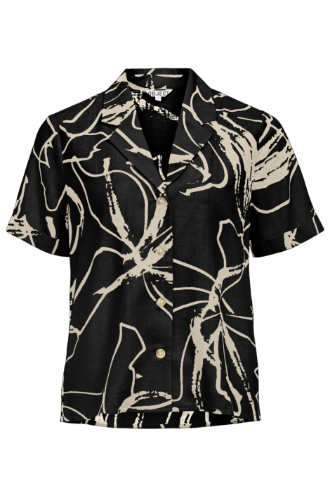 Object zwarte dames blouse | Vooraanzicht