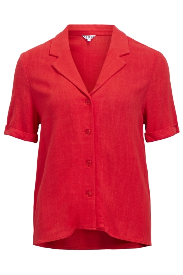 Object Blouse OBJSANNE S/S RE SHIRT NOOS 23045709 Poinsettia