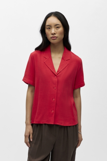 Object Blouse OBJSANNE S/S RE SHIRT NOOS 23045709 Poinsettia