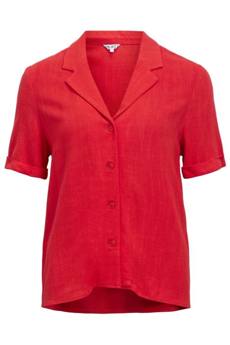 Object rode dames blouse | Vooraanzicht
