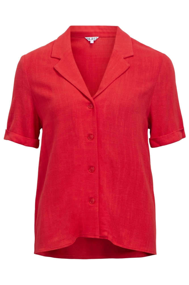 Object rode dames blouse | Vooraanzicht