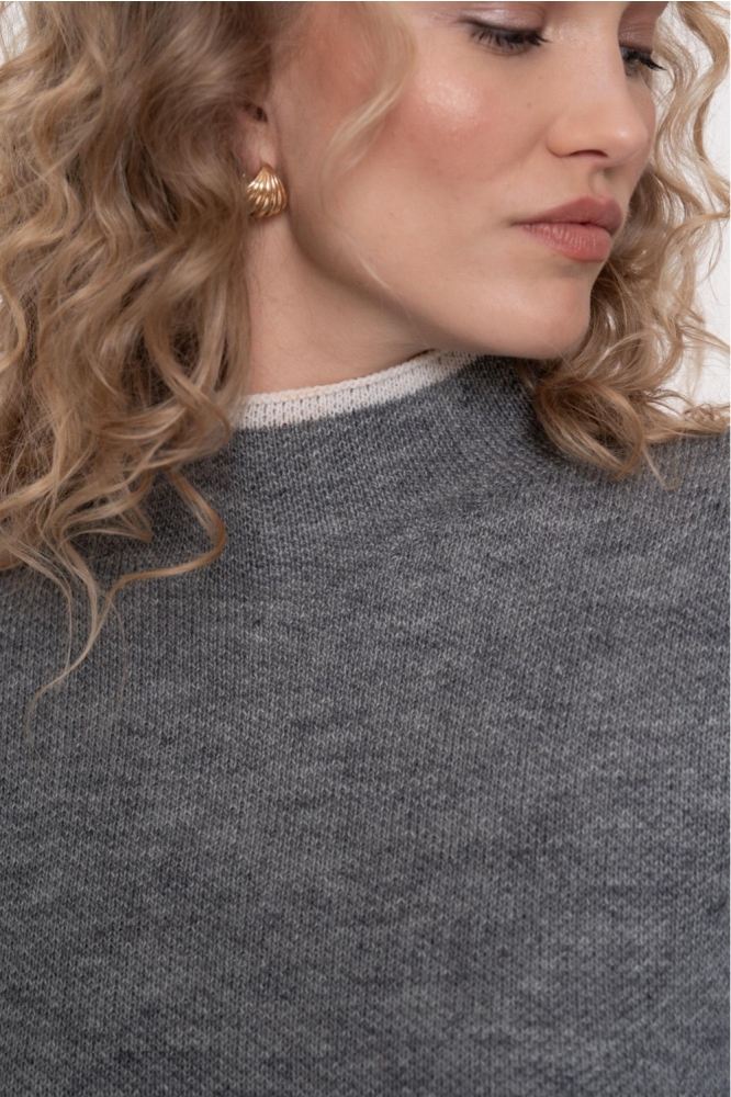 Geisha grijze dames trui | Kleurstaal