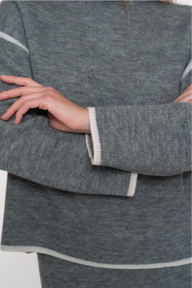 Geisha grijze dames trui | Close up