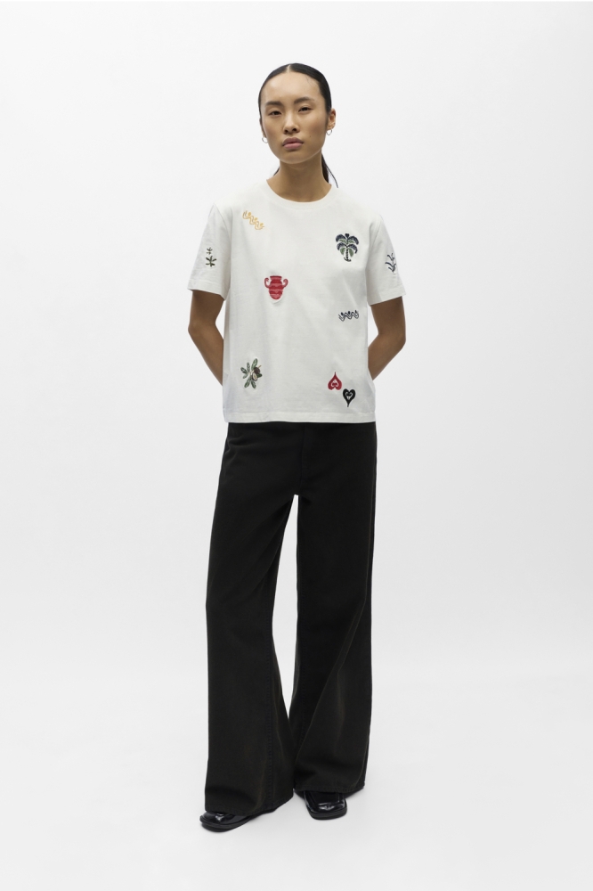 Object witte dames t-shirt | Model