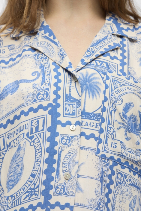 Object beige dames blouse | Close up