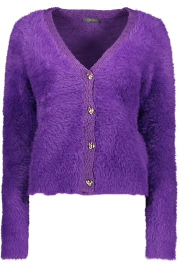 Geisha FLUFFY VEST MET HARTJES KNOPEN 54824 10 PURPLE