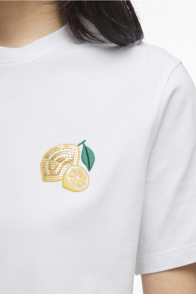 Vila witte dames t-shirt | Close up