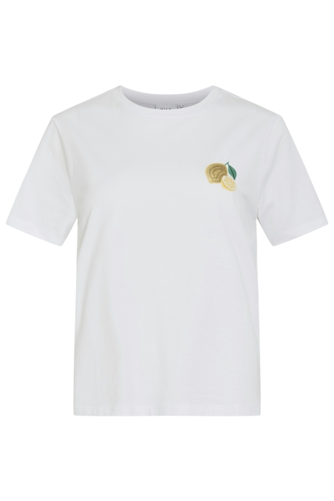 Vila witte dames t-shirt | Vooraanzicht