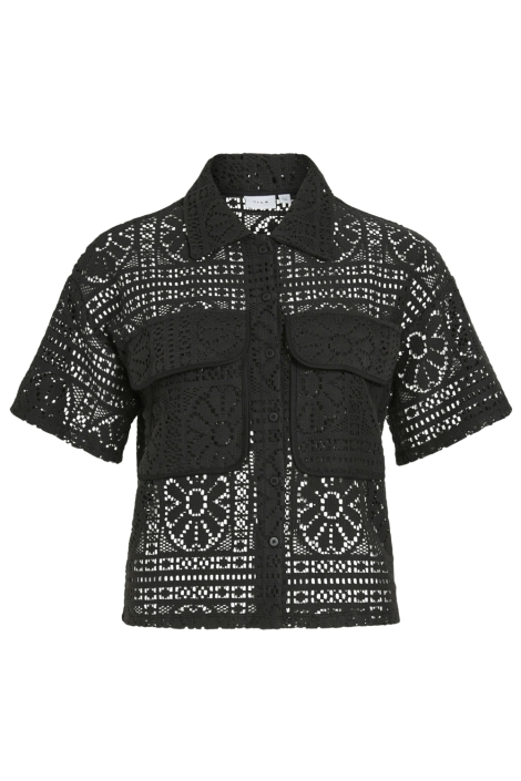 Vila zwarte dames blouse | Vooraanzicht