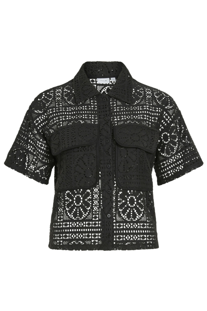 Vila zwarte dames blouse | Vooraanzicht