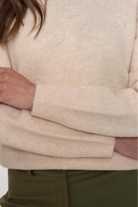 Geisha beige dames trui | Kleurstaal