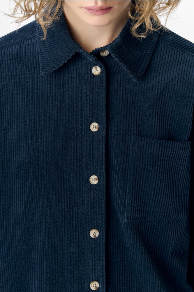 Object blauwe dames blouse | Close up