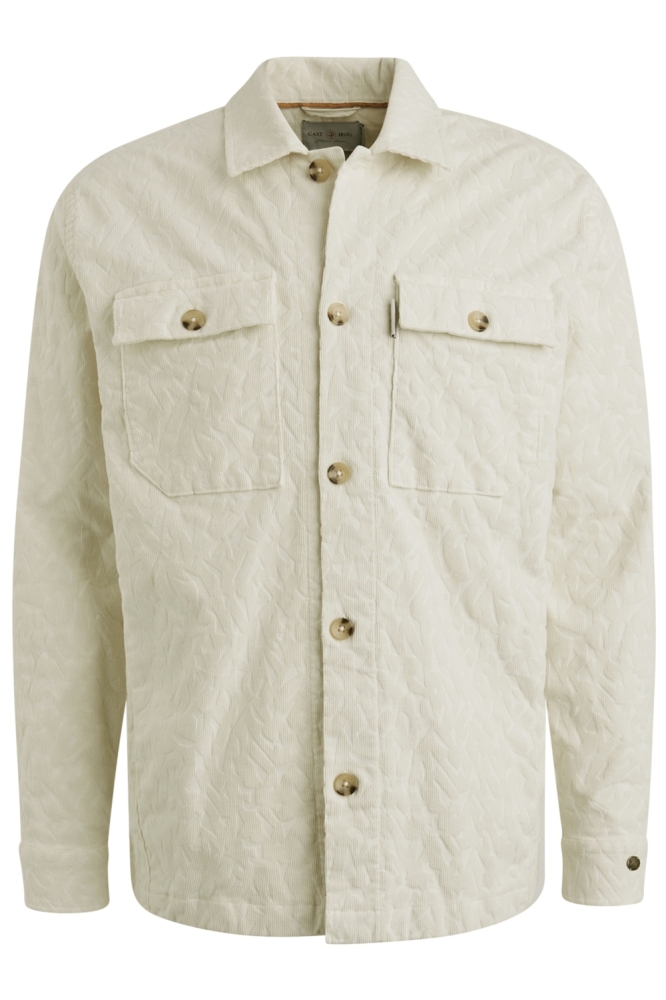 Cast Iron ecru heren overhemd | Vooraanzicht