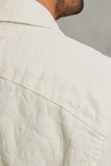 Cast Iron ecru heren overhemd | Close up