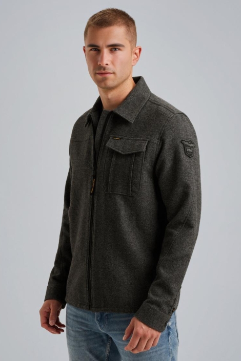 PME legend grijze heren overhemd | Model zijaanzicht