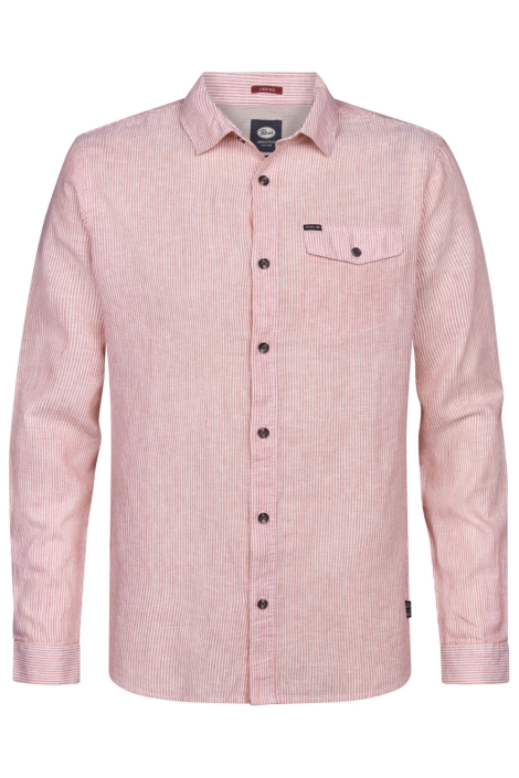 Petrol Industries roze heren overhemd | Vooraanzicht