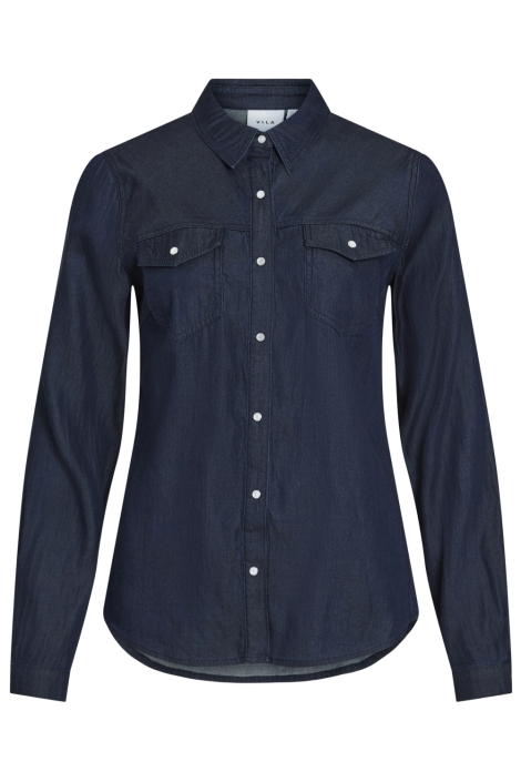Vila blauwe dames blouse | Vooraanzicht